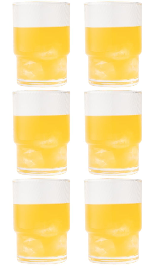 Toyo Sasaki Glass 00446HS Glass Tumbler, 8.5 fl oz (250 ml), HS Stack, Bobbin, Made in Japan, Dishwasher Safe, Pack of 6
