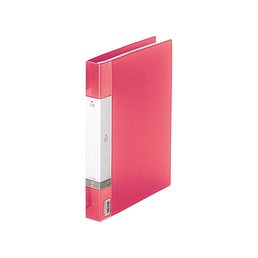 Lihit Lab G3802-3 File Clear Book, Interchangeable A4, 30 Holes, 25 Pockets, Red