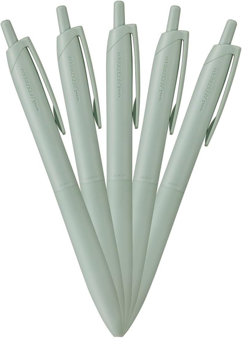 Mitsubishi Pencil Jetstream Oil-Based Ballpoint Pen, Light Touch Ink, 5 Pack, 0.5 mm, Sage HSXNSL055P.52