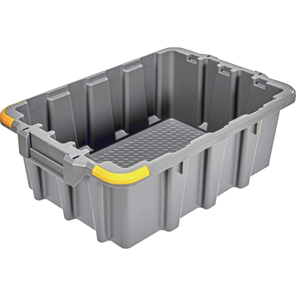 Trusco Nakayama HNESTA-10GY Nesting Stacking Container, 2.8 gal (10 L), Gray