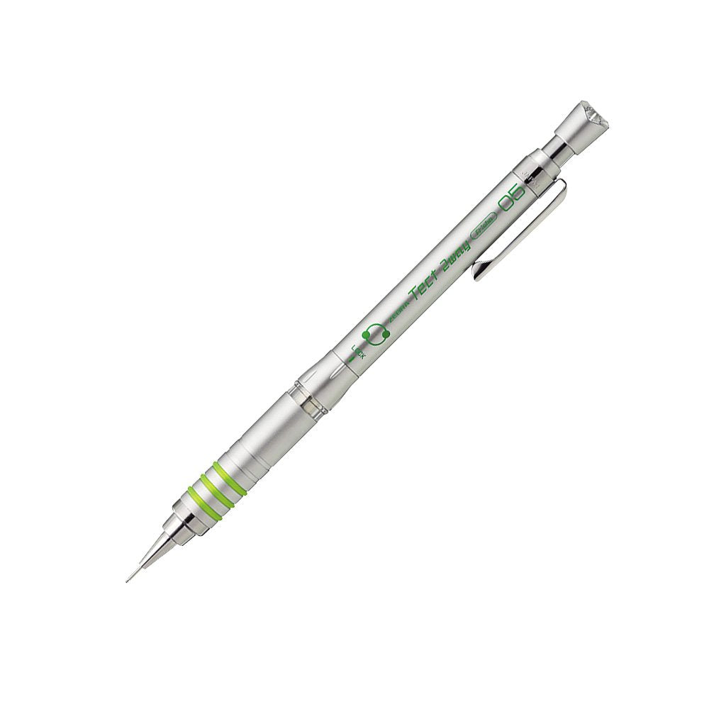 Zebra Mechanical Pencil, Tect 2 Way, 0.5mm, Silver Body (MA41-S)