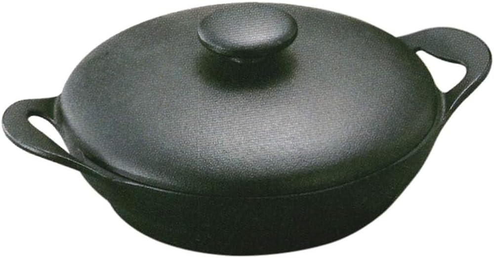 岩鋳(Iwachu) CUROCO Iwachu 96501 Croco Casserole 20 (Shallow Type), Black Baked Induction Compatible, Nambu Ironware, 浅型