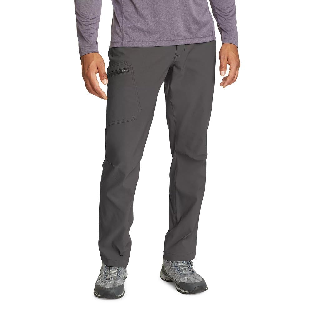 Eddie Bauer Men's Athletic Fit Fixed Waist Active Performance Rainier Pants, Dark Smoke Rainier, 38W x 30L