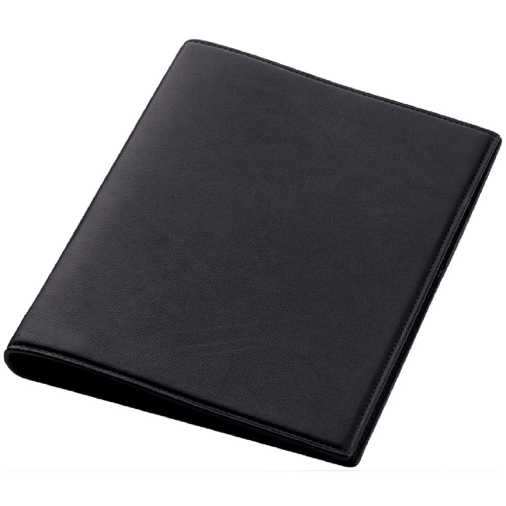 SPAD YAK Leather Personal Organizer, A5, 0.6 inch (16 mm) Notebook, Black x Navy