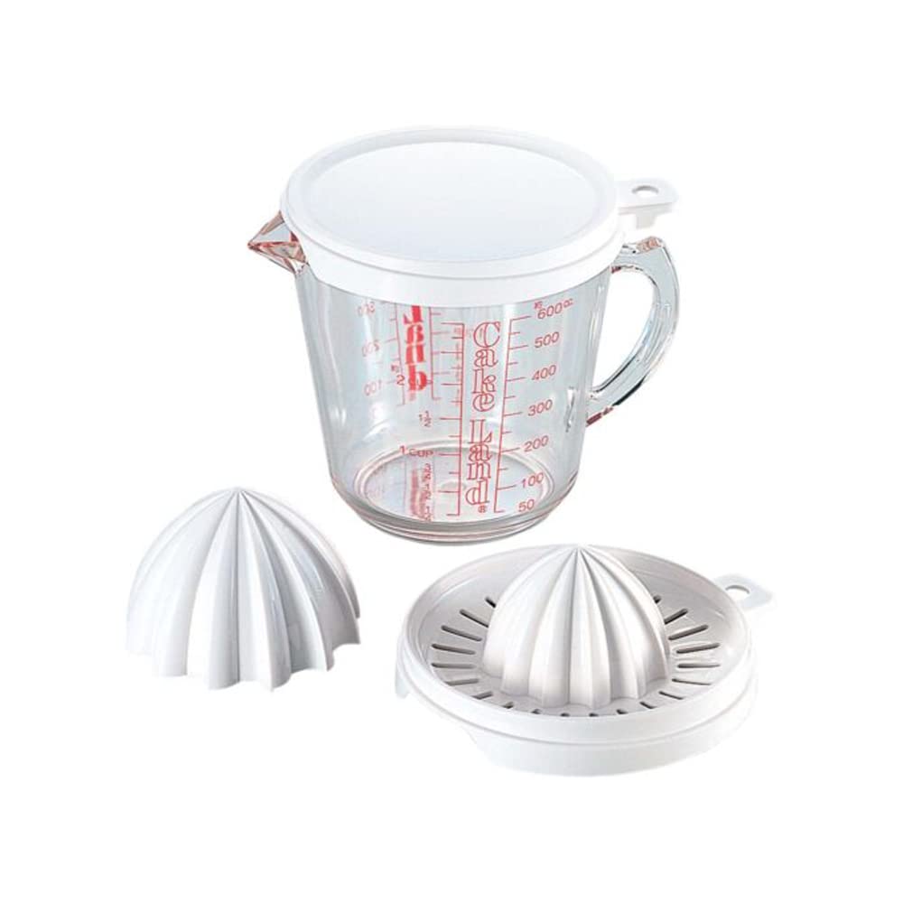 Tiger Crown Measuring Cup, Clear, White, 6.1 x 6.7 inches (155 x 170 mm), Clear Measuring Cup, Methacrylic Resin, Squeezing, Measuring, Storage with Lid, 207, 4 Pieces