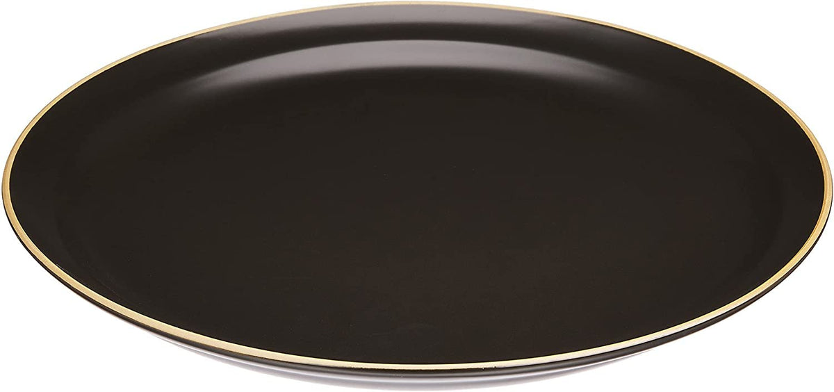 TAMAKI Edgeline T-788561 Plate L, Black, Diameter 9.1 x Height 1.1 inches (23 x 2.8 cm), Microwave and Dishwasher Safe
