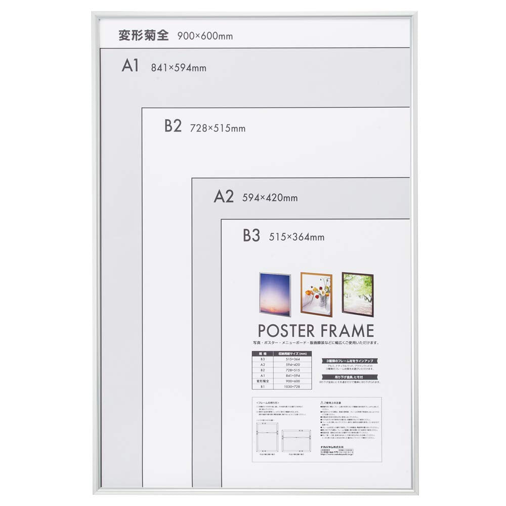 Nakabayashi F-PFA-KZ-S Aluminum Poster Frame, Deformed Chrysanthemums
