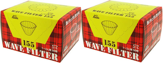Kalita Wave Series KWF-155#2211 Coffee Filter, White, For 1-2 People, 50 Sheets x 2 Packs