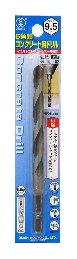 ONISHI Hexagonal Shank Drill for Concrete NO24-95