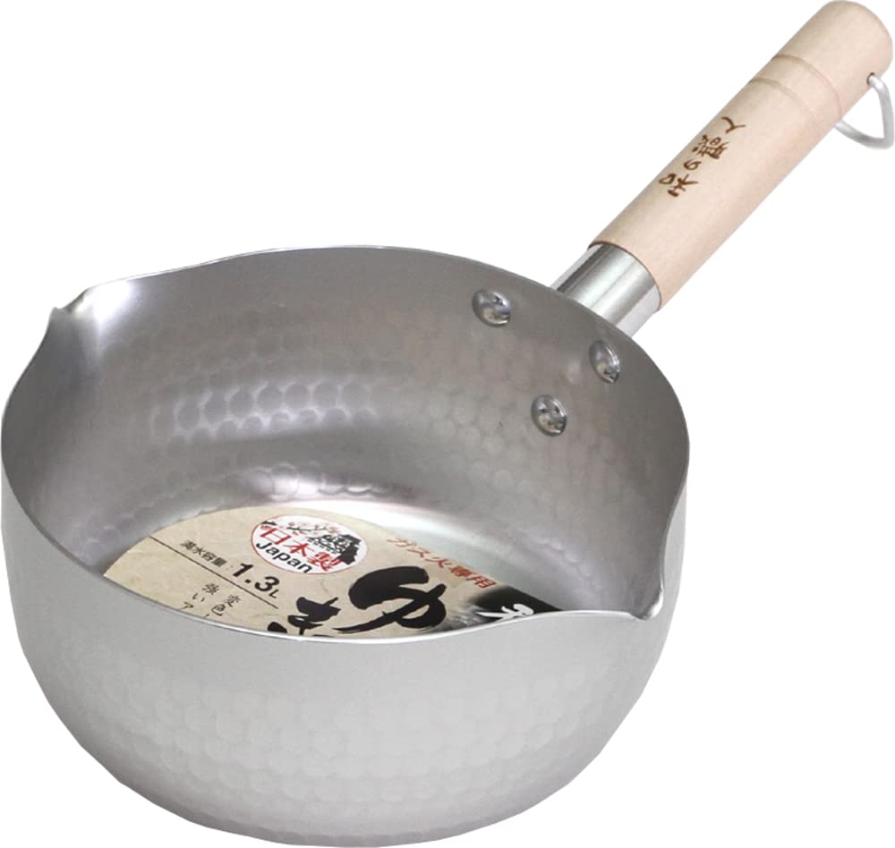 Taniguchi Metal Yukihira Pot, 6.3 inches (16 cm), Made in Japan, For Gas Stoves, Lightweight, Japanese Artisan Series