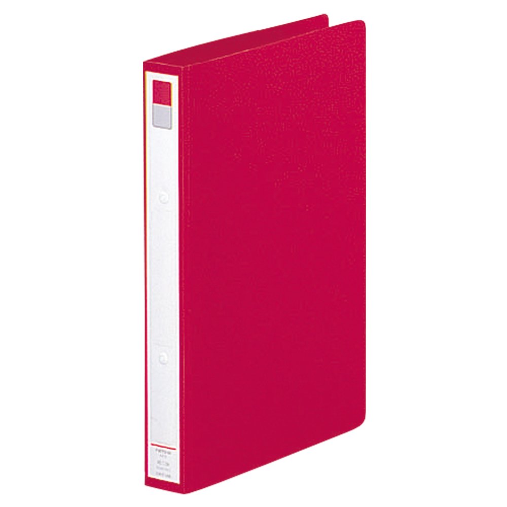 Lihit Lab F877U-3 Ring File, A4, 2 Holes, Red