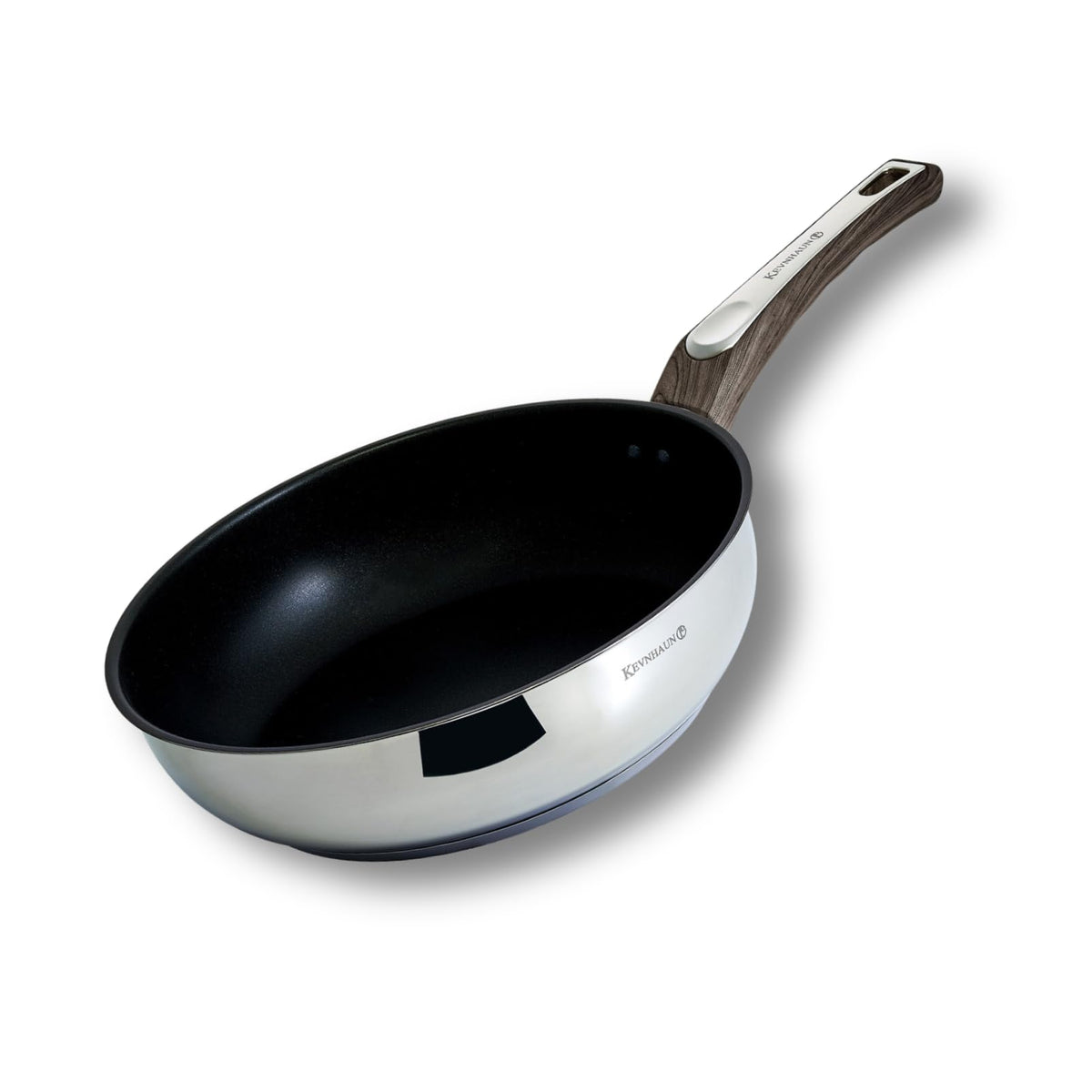 Kevnhaun KVDP26 Stainless Steel Deep Pan, 10.2 inches (26 cm), Fluorine Resin Treatment, Easy to Clean KEVNHAUNPFOA Free Deep Design, Easy to Stew, Stainless Steel Frying Pan with IH Compatible 10.2