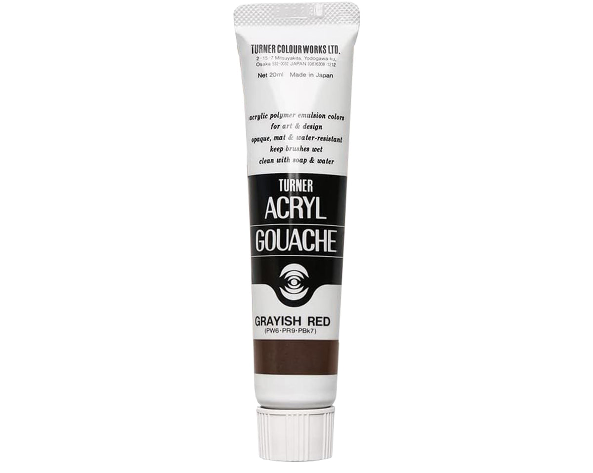 Turner Colour Works Acryl Gouache Artist Acrylic Paint - Single 20 ml Tube - Grayish Red
