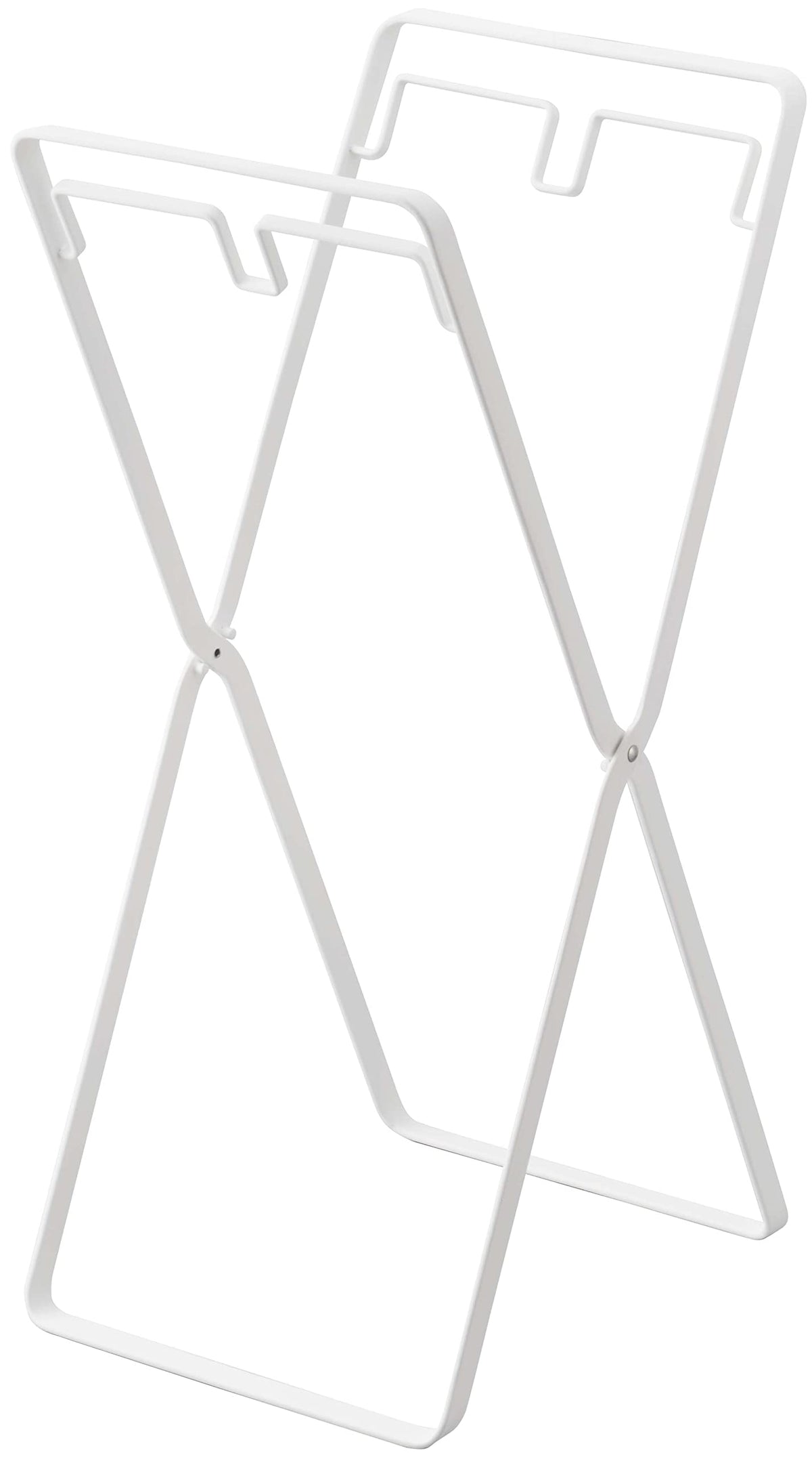 YAMAZAKI 5712 Plastic Bags, 2 Row & 30 L Garbage Bag Stand, White, Approx. 9.1 x 11.4 x 21.3 inches (23 x 29 x 54 cm) (When in use), Tower Separation, Trash Can Stand