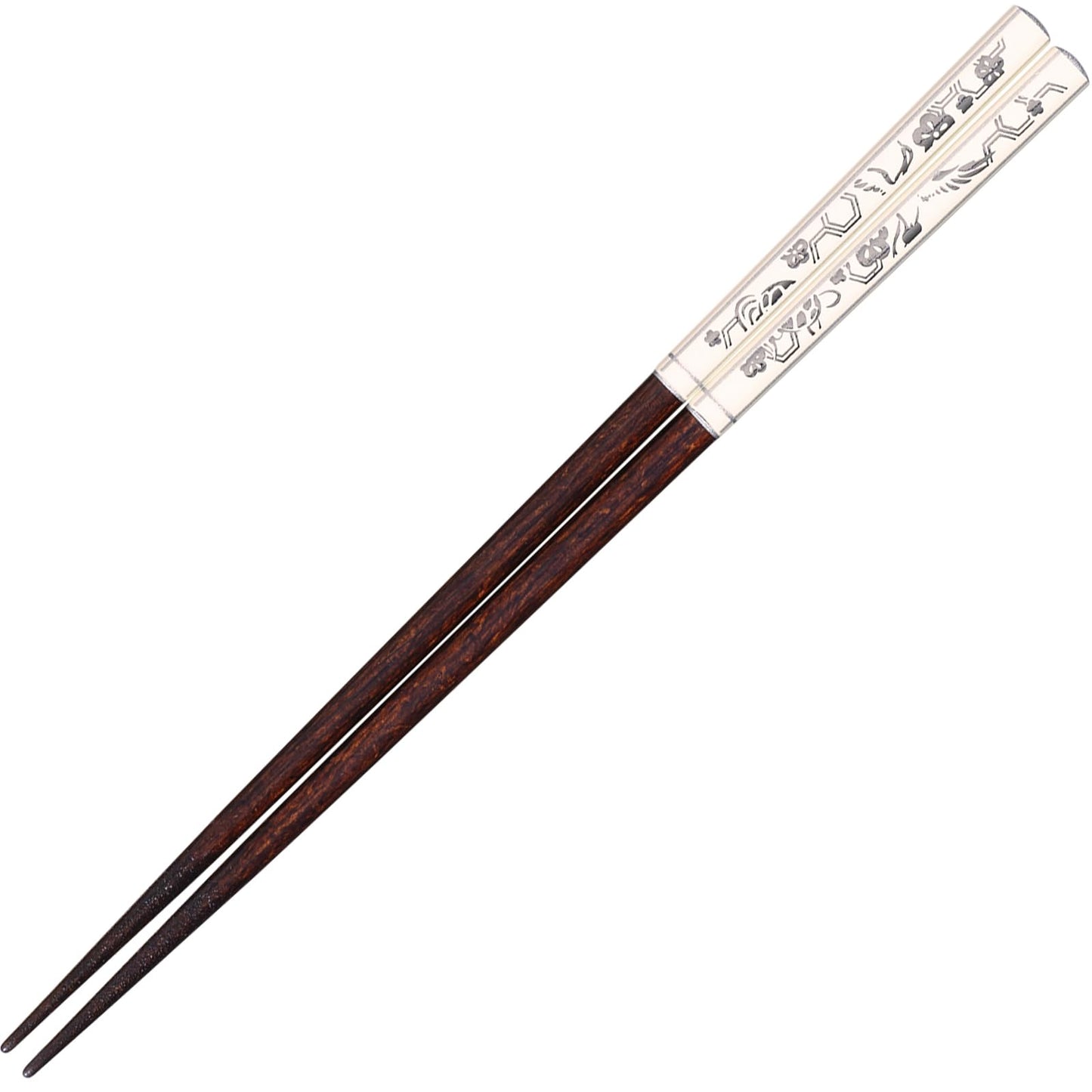 Sunlife H-06791 Gold Crest Chopsticks for Adult, Long, Dishwasher Safe, Crane Turtle, Silver, 9.1 inches (23 cm), Made in Japan