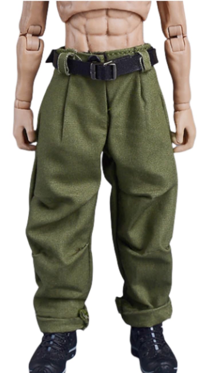 HiPlay ATStory 1/12 Green Cargo Pants Black Belt Outfit Set Action Figure Compatible with TBLeague Body