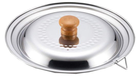 Yoshikawa YH9498 Stainless Steel Snow Flat Pot with Dual Lid 7.1/7.9 inches (18/20 cm)