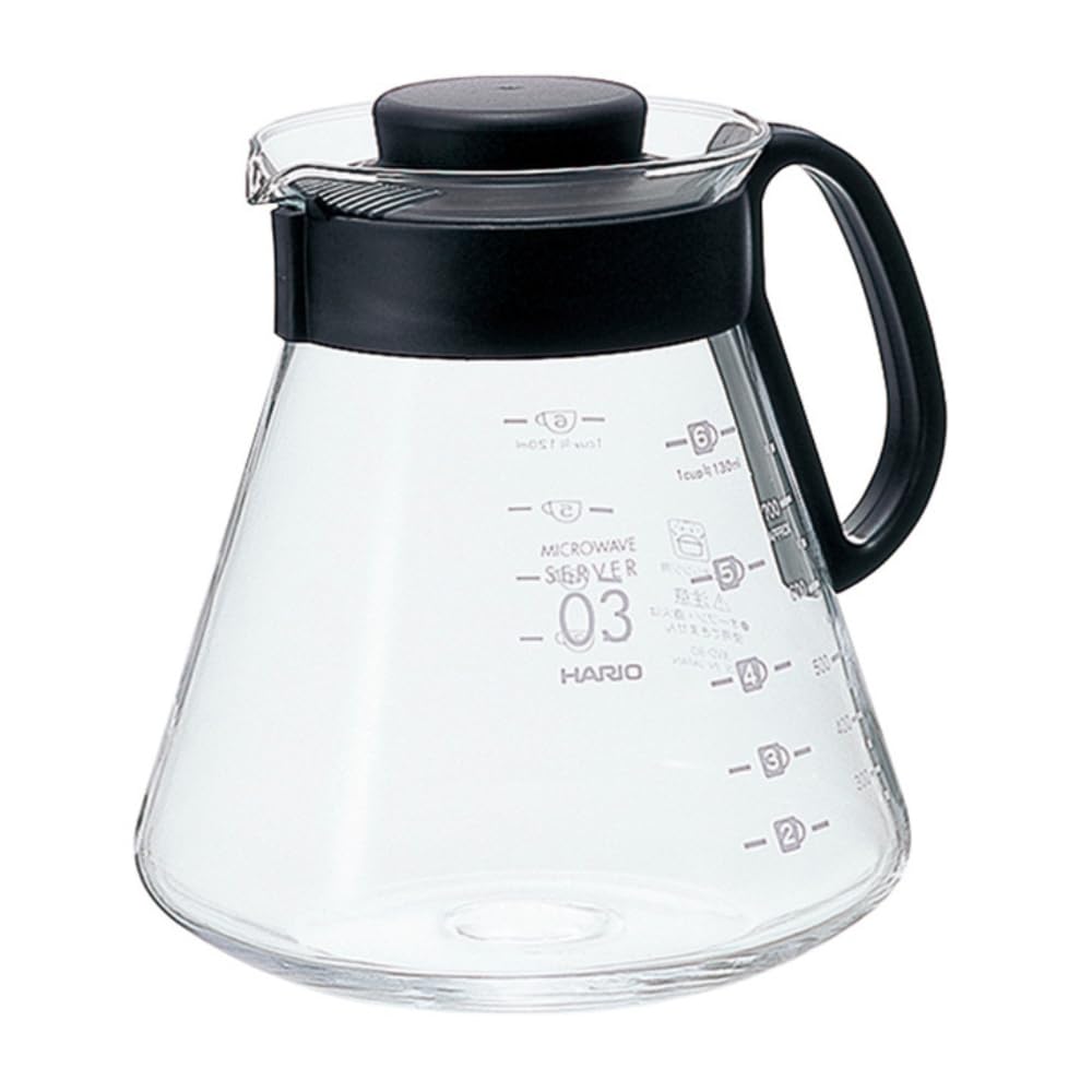 Hario V60 Glass Range Coffee Server, 800ml, Black