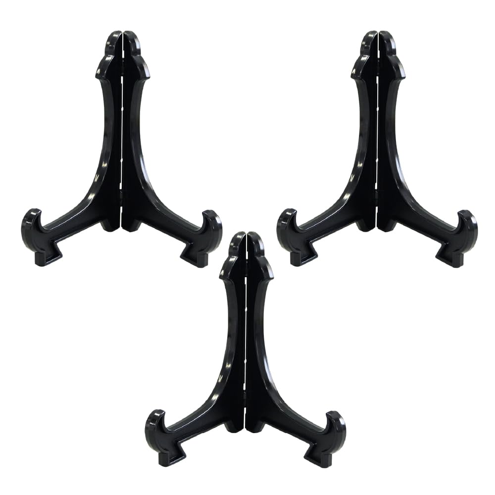 エポックケミカル Epoch Chemical RMST-150BK_3 Plate Stand, Black, 3 Piece