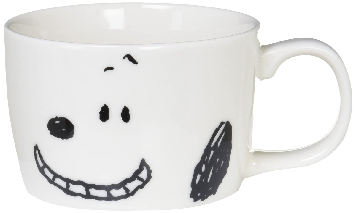 金正陶器(Kaneshotouki) Peanuts 612102 Snoopy Simple Face Smile Mug, 8.1 fl oz (230 ml), White