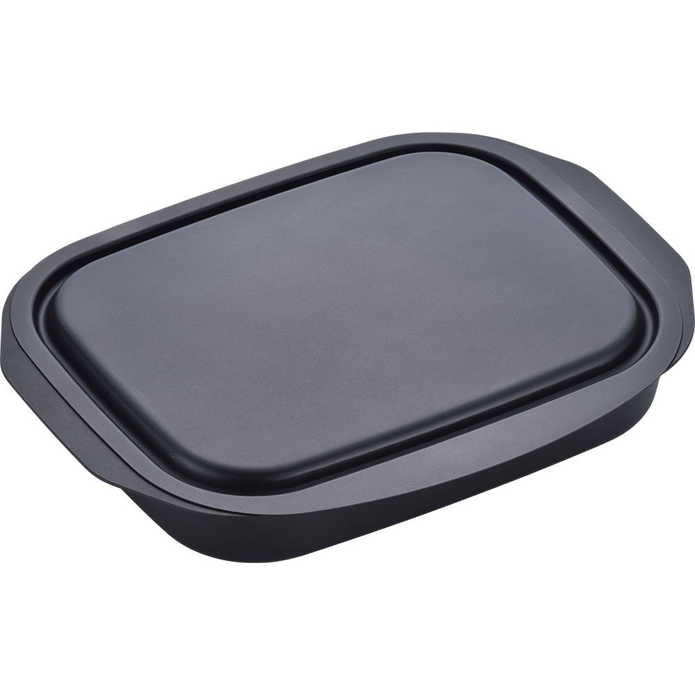 Wahei Freiz RA-9505 Grilling Pan, Baking, Steaming, Reheating, Lancini, Square, 6.7 x 8.7 inches (17 x 22 cm), Lid Included