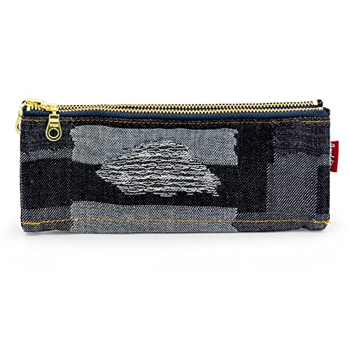 Okayama LDD-BNPN-103 Denim Bendi Pen Case, Random Patchwork, Denim, Made in Japan