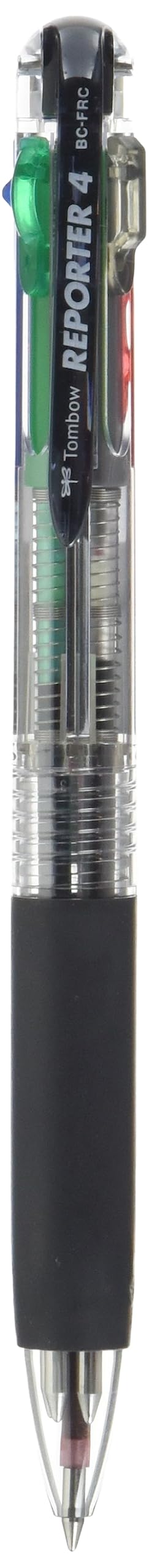 Tombow 4 Colors Ballpoint Pen, Reporter 4, Black, Red, Blue, Green, Transparent Body (BC-FRC20)