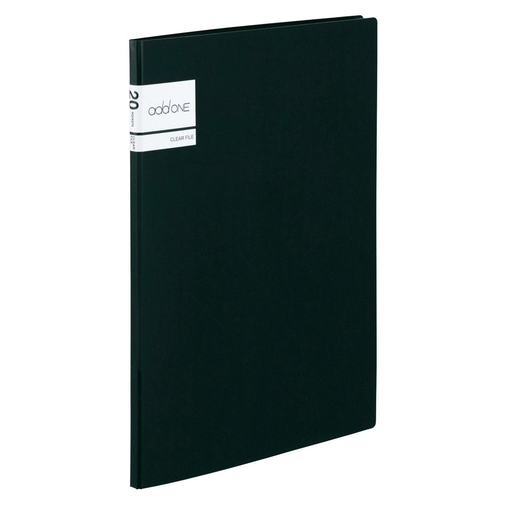 Sekisei AD-2021-60 Adone Clear File, A4-S, 20 Pockets, Black