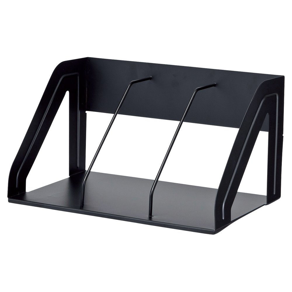 LIHITLAB Book Stand (File Sorter), 15.4 x 9.9 x 8.3 inches, Black (A7345-24)