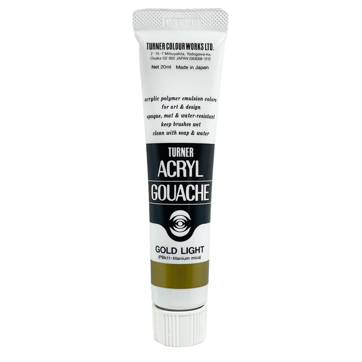 Turner Colour Works Acryl Gouache Artist Acrylic Paint - Single 20 ml Tube - Gold Light