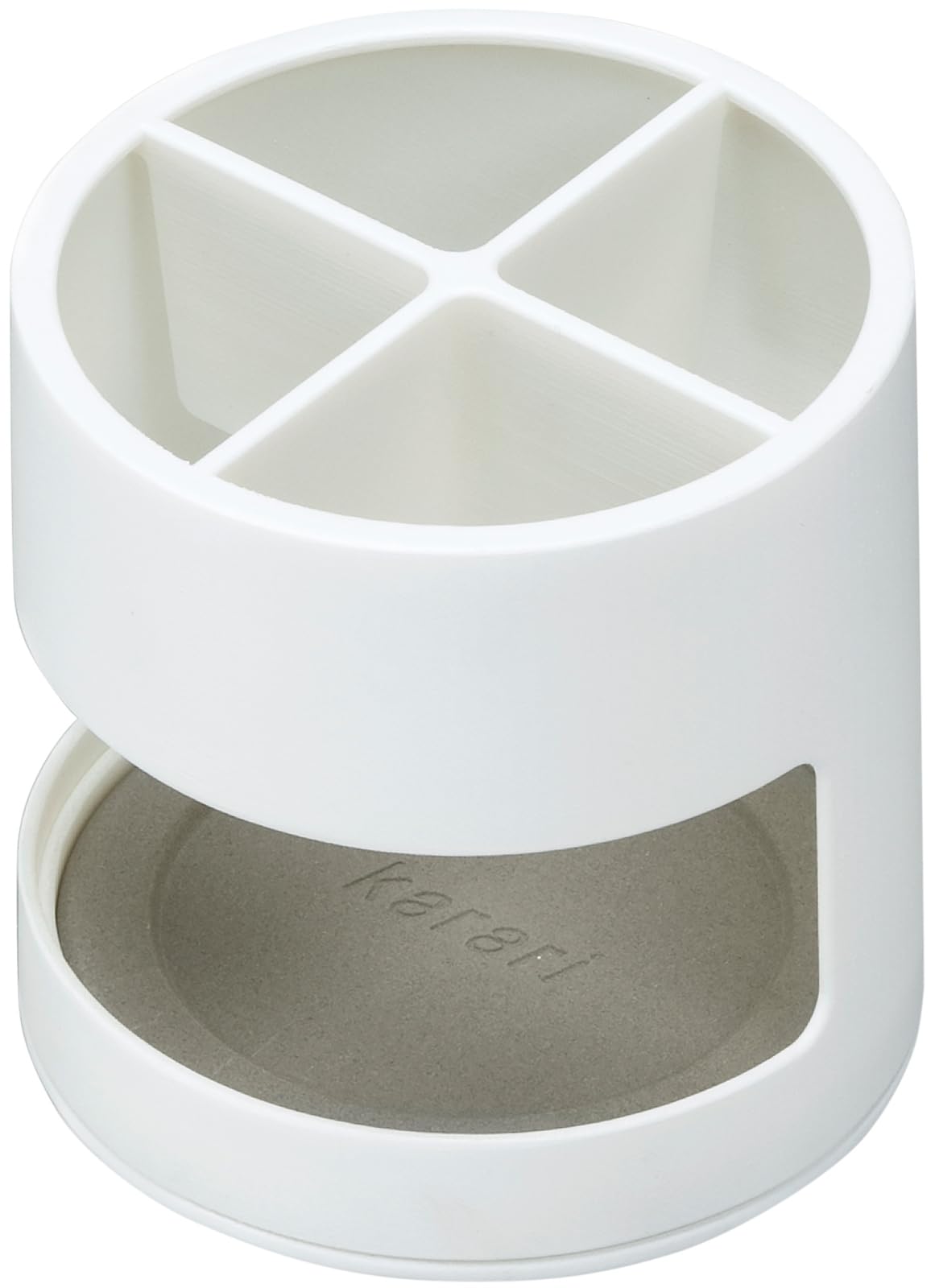 Anesty Co., Ltd. HO1944 Diatomaceous Earth Drainer Karari Cutlery Stand, Round, White, Diameter 3.9 x Height 3.9 inches (10 x 10 cm)