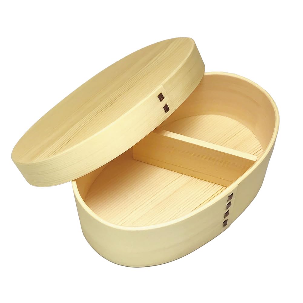 アルファックス Alphax AP-913894 Magewappa Bento Box, 16.9 fl oz (500 ml), Wooden Bent Wappa Oval Bento Box, Natural