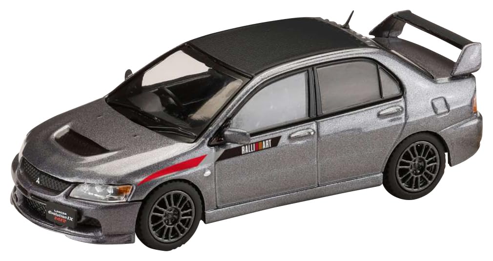 1/64 Mitsubishi Lancer Evolution 9 MR GSR with JDM Custom Engine Model Medium Purplish Gray Mica