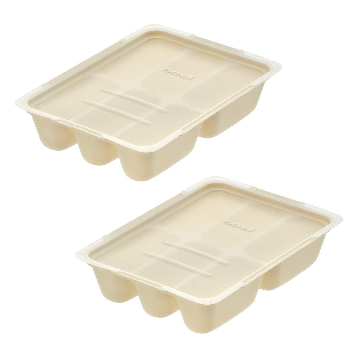 Richell Making Subdivided Freezing Pack, 50, Set of 2, Ivory