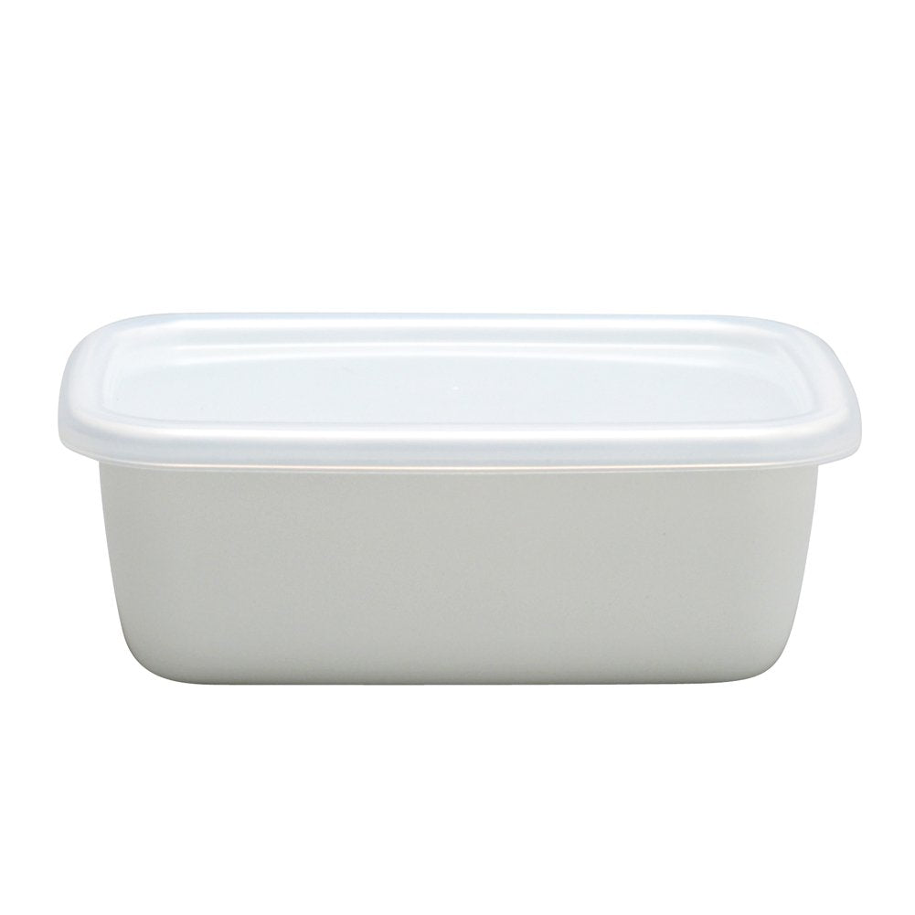 Nodahoro WRF-S Enameled Storage Container, Heat-Resistant, Rectangle, Deep, Small, Includes Seal Lid, White Series, Made in Japan