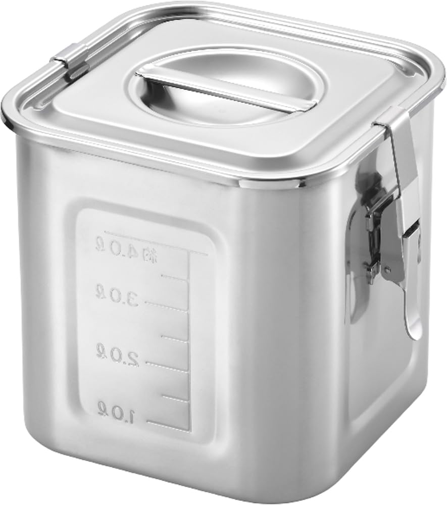 Yoshikawa 1104500 Square Kitchen Pot with Gasket and Hook, 7.1 inches (18 cm)