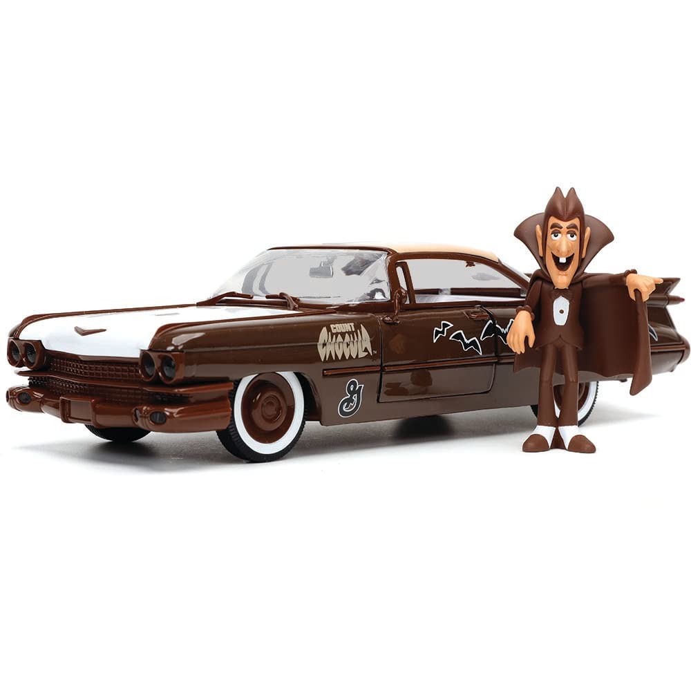 Jada Toys Count Chocula 1:24 1959 Cadillac Coupe DeVille Die-Cast Vehicle with Count Chocula Figure, Toys for Kids and Adults