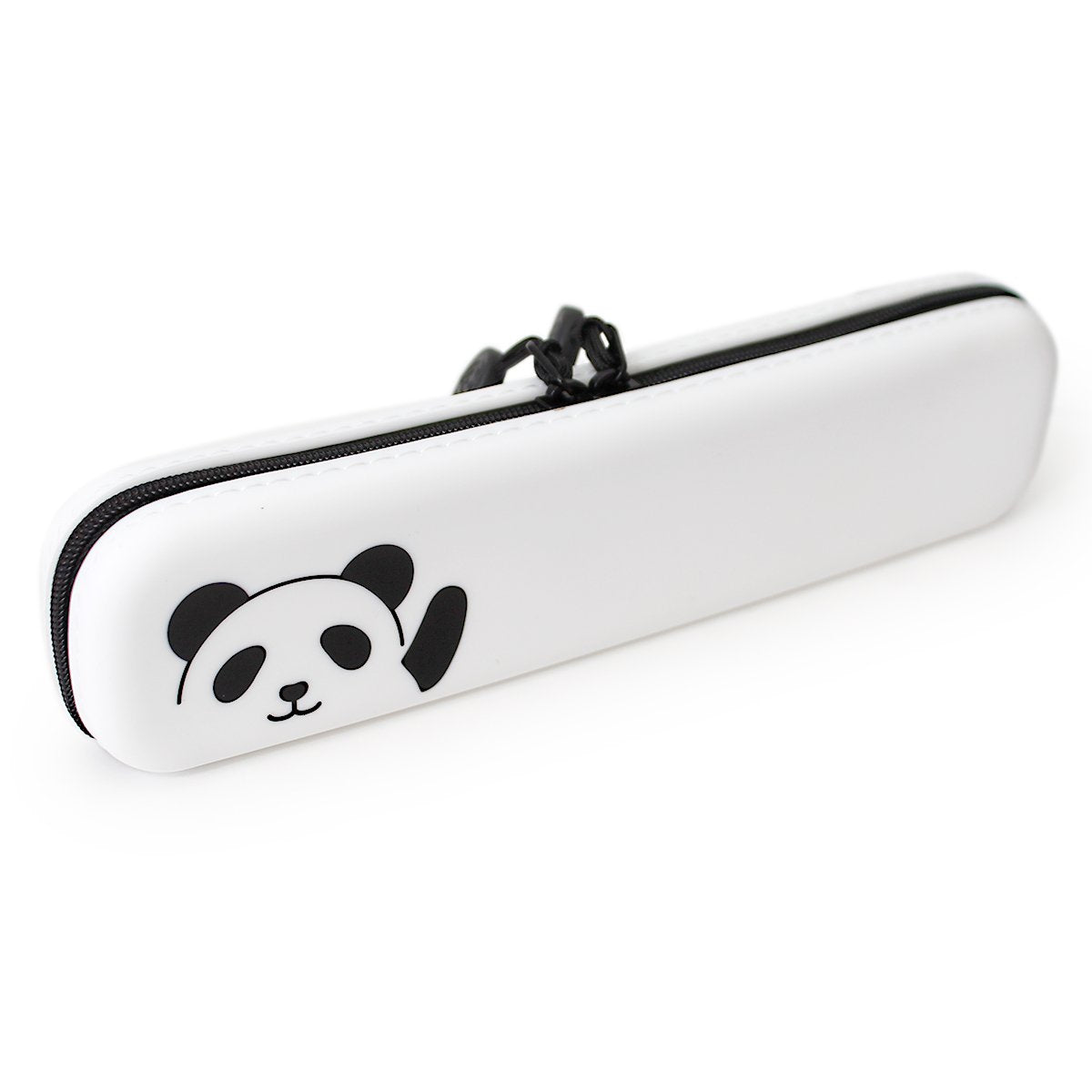 LIHIT LAB PuniLabo Slim Zipper Pen Pouch, 7.9" × 1.9", Panda (A7717-6)
