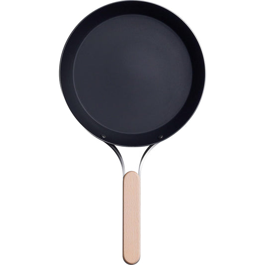 Wahei Freiz EN-007 Enzo Iron Frying Pan, 7.9 inches (20 cm), Induction & Gas Compatible, Wood Handle, Made in Japan