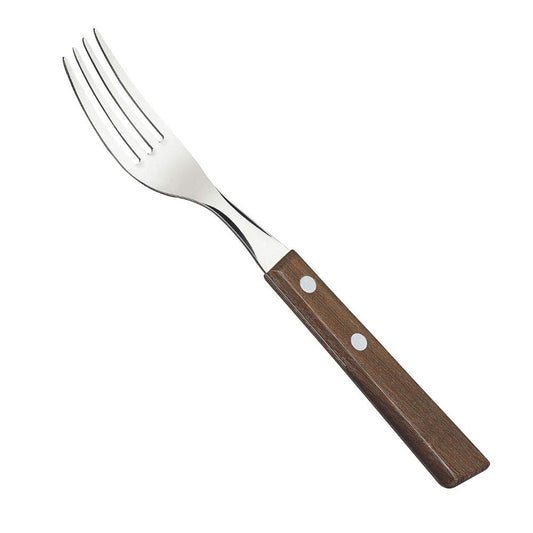 Tramontina 19cm Traditional Heavy Duty Natural Wood Pattern Table Fork, 7.5 inches, 1 Piece, Stainless Steel, Wood, Polished