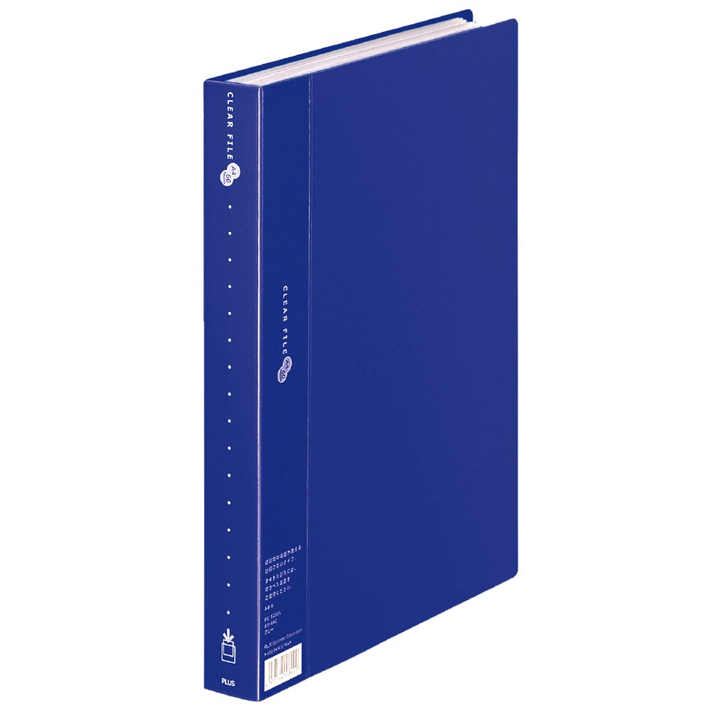 Plus 88-441 Clear File, Super Economy, A4 Vertical, 60 Pockets, Navy