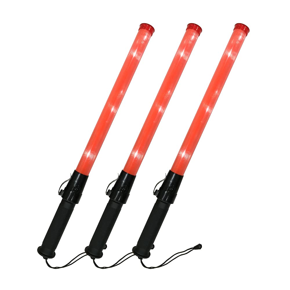 Azumi Shoji LED Induction Light, 21.3 inches (54 cm), Set of 3, Slim Long Type, Diameter 1.4 inches (35 mm), Guide Rod, Security Traffic Organization, Night Construction