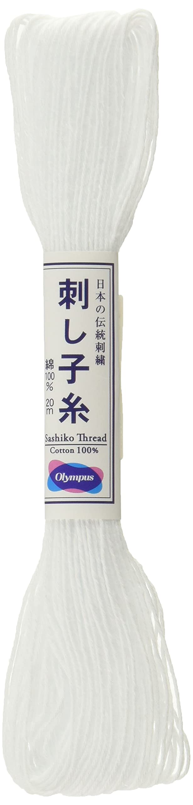 Shibori Dragon Olympus Sashiko cotton thread, White