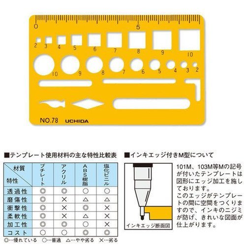 Uchida template No.78 card size ruler 1-843-0078