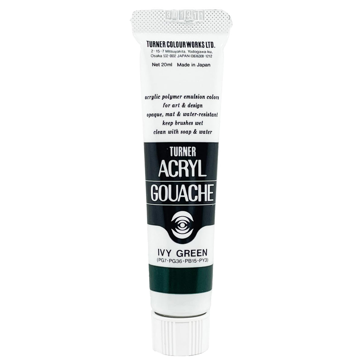 Turner Colour Works Acryl Gouache Artist Acrylic Paint - Single 20 ml Tube - Ivy Green