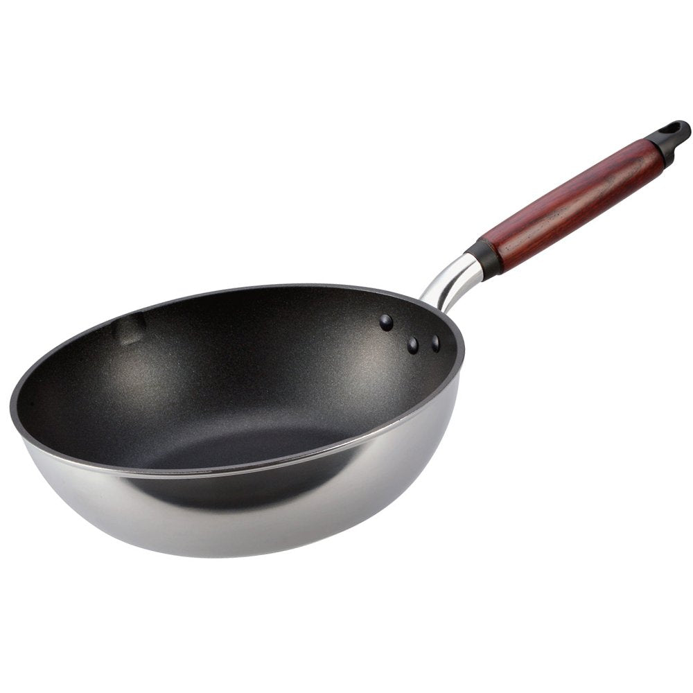 Hokuriku Alumi Deep Frying Pan, 10.2 inches (26 cm), For Gas Fire, Lightweight, Cast Style Light, Teflon Treatment, Made in Japan