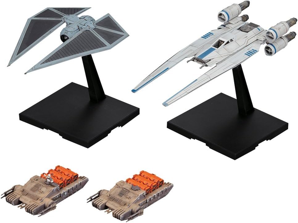 BANDAI SPIRITS Star Wars 1/144 U-Wing Fighter & Tie Striker Color Coded Plastic Model (New Packaging Version)