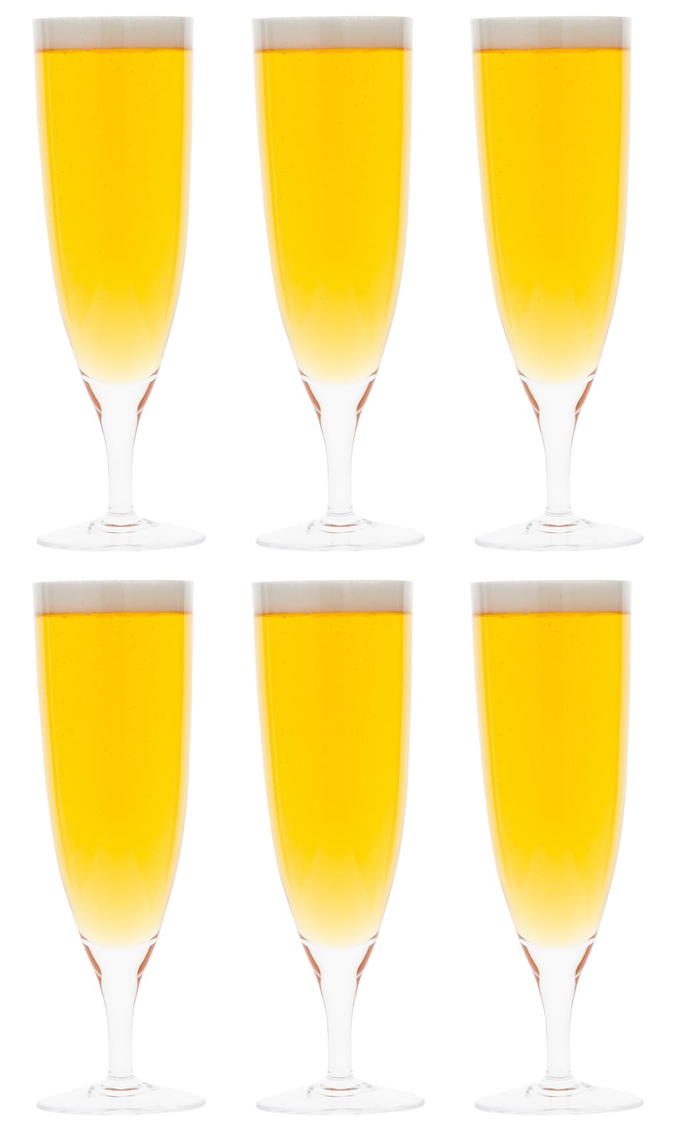 東洋佐々木ガラス Toyo Sasaki Glass 23012F Handmade Stem Beer Glass, Made in Japan, Clear, 12.5 fl oz (370 ml), Set of 6
