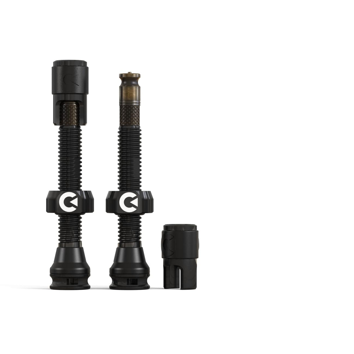 CLIK TUBELESS Valve Set for Bicycles, Instantly Detach/Remove, 1.6 inches (40 mm), Black