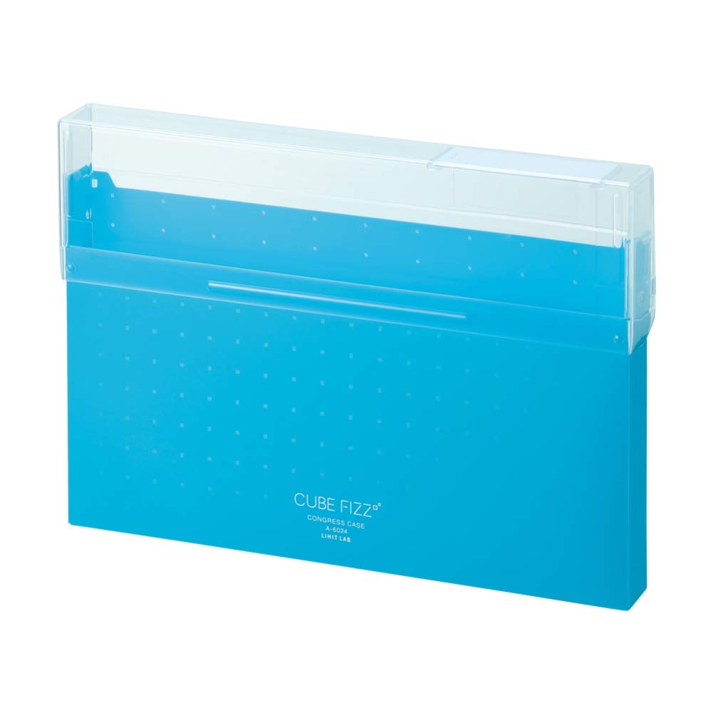 LIHIT LAB A6024-8 Document File Case Congress Case A4 Cube Fizz Blue Opaque